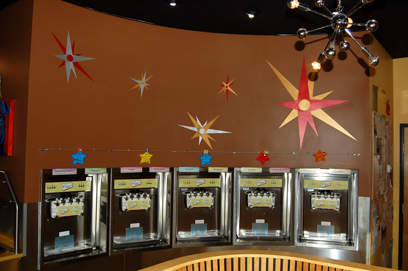 Sunny's Frozen Yogurt Flavors Wall
